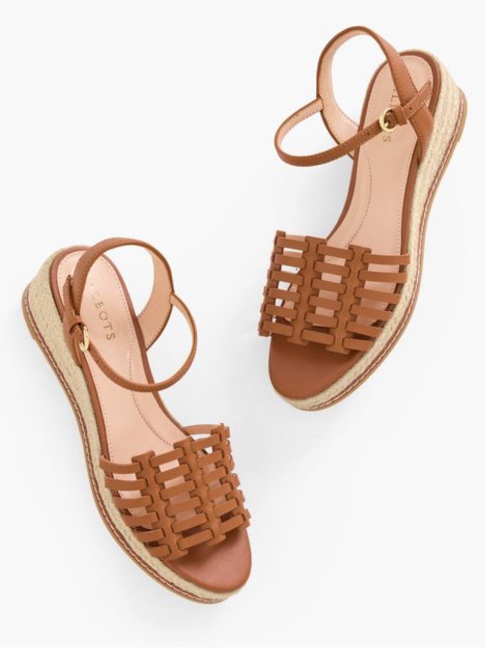 Talbots Pamela Woven Leather Nappa Wedge Sandals